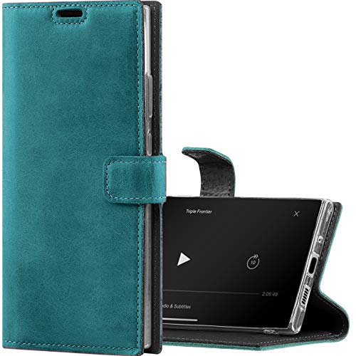 SURAZO Handyhülle für Samsung S10 hülle Premium RFID Echt Lederhülle Schutzhülle mit Standfunktion - Klapphülle Wallet case Handmade in Europa für Samsung Galaxy S10 4G