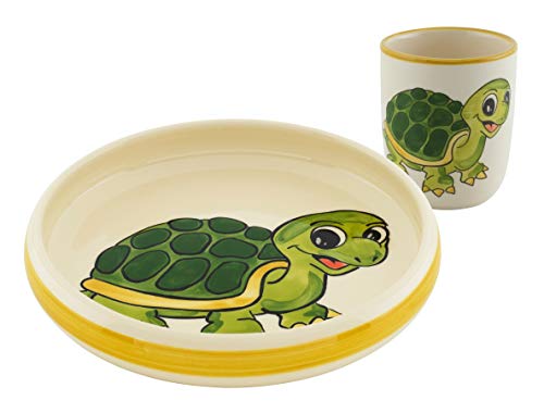 Kuhn Rikon 39553 Kinderset Schildkröte, Keramik, Teller, Tasse, Porcelain