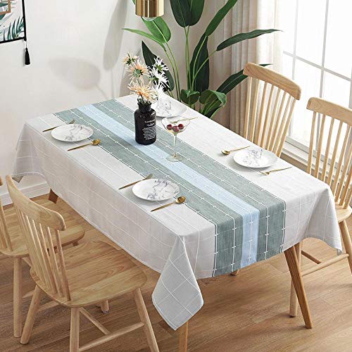 XQSSB Tischdecke Tisch Decke Tafeldecke Baumwollleinen Langlebig Edel Tisch Decke Abwaschbar und Bügelfrei Blau 140 × 180cm