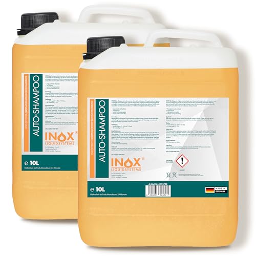 INOX® Nano Line Autoshampoo, hochwirksame Fahrzeug-Reinigung mit Abperleffekt - 2 x 10 L