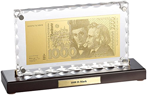 St. Leonhard Vergoldete Banknoten-Replik 1.000 Deutsche Mark, 22 Karat Blattgold