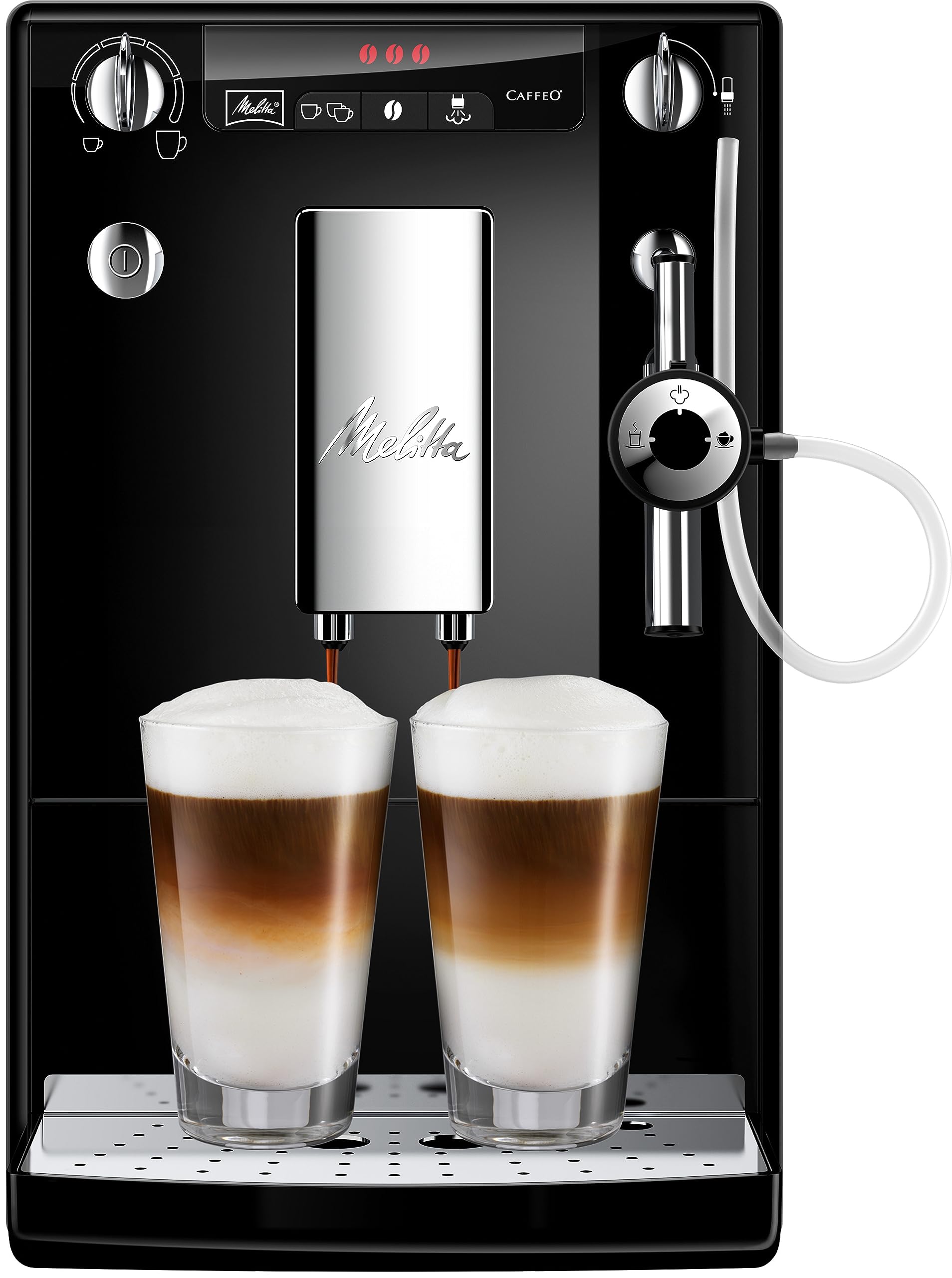 Melitta Caffeo Solo & Perfect Milk - Kaffeevollautomat - mit Milchsystem - Milchaufschäumer - 3-stufig einstellbare Kaffeestärke - Schwarz (E957-201)