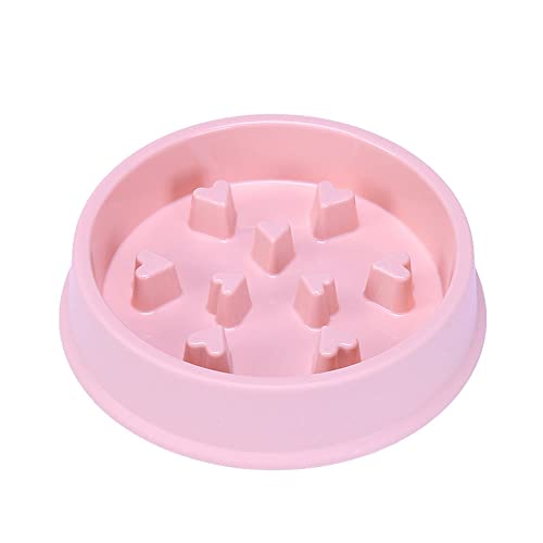 Hundenapf Pet Slow Food Bowl Welpe Anti-Choke Bowl Rutschfester Slow Food Feeder Futternapf Hund (Color : Pink (008 Heart))
