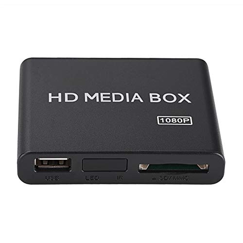 Mini Full HD Media Player,Tragbar Digital Mediaplayer 1080P RM/RMVB Media Player Box,Mini Media Player HDMI Video Audio Box,Unterstützt MP3/MP4/SD-Karte/USB Festplatte usw.(Schwarz)