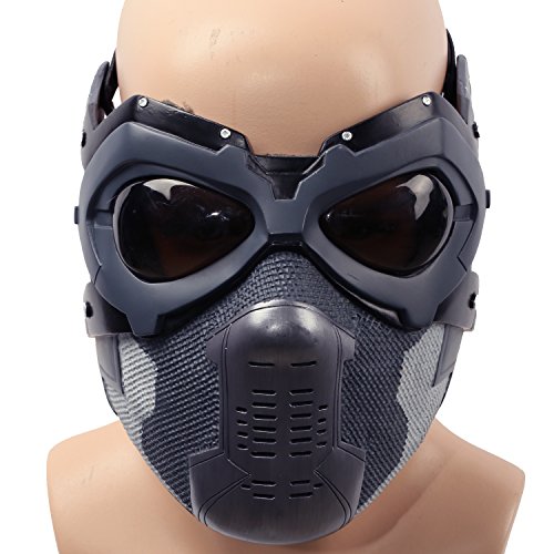Xcoser Halloween Maske Bucky Cosplay Kostüm Hälfte Gesicht Helm Herren Verrücktes Kleid Zubehör Merchandise für Adult Replik