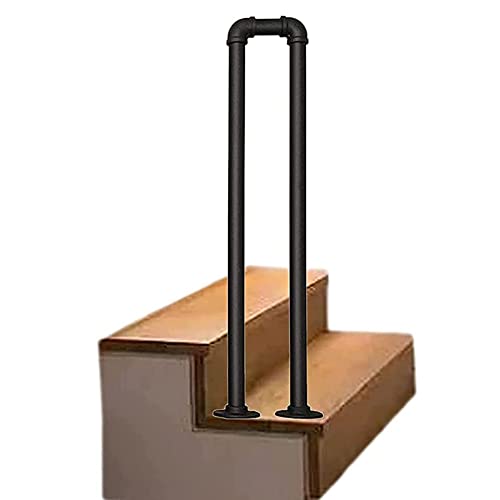 Handlauf Treppenhandlauf U-förmiges Eisen, dekoratives Geländer, Industrierohr, rutschfester Treppenhandlauf für Innentreppen und Außentreppen, 1 Stück (Größe: 65 cm)