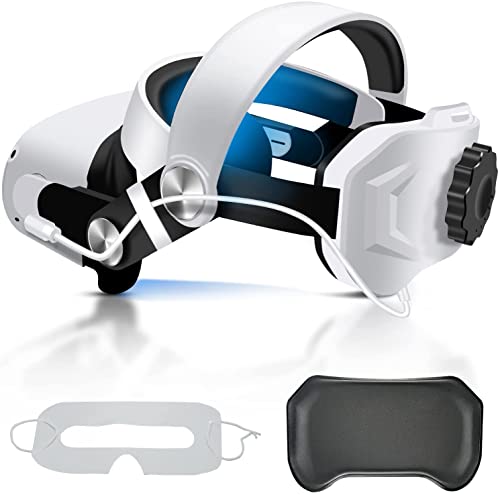FIRE Bull Einstellbares VR-Stirnband, Wiederaufladbares VR-Ersatz-Stirnband und Kompatible Kopfstütze Können Druck Reduzieren und VR-Komfort Verbessern, Anwendbar auf Oculus Quest 2