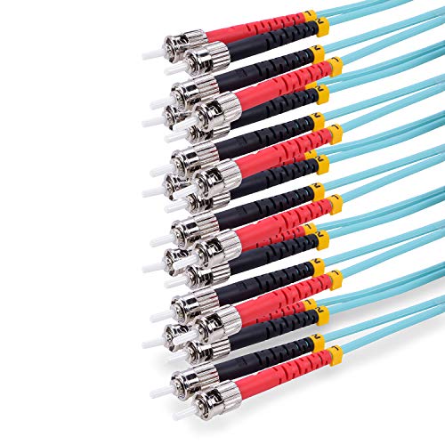 TPFNet Premium 5er Pack 5m LWL Glasfaser Fiber Patchkabel Multimode Kabel ST/ST OM3 Duplex 50/125µm 10 Gigabits