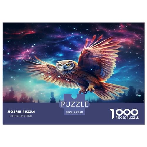 Galaxy Owl Für Erwachsene 1000 Teile Puzzle Family Challenging Games Lernspiel Geburtstag Home Decor Stress Relief Toy 1000pcs (75x50cm)