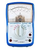 PeakTech Analog Amperemeter; Cat III 600V; Max. 10A AC/DC; 5mA/ 50mA/ 500mA/ 10A AC DC; analoges Instrument, 1 Stück, P 3203