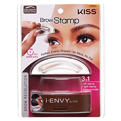 i-Envy by Kiss Brow Stamp for Perfect Eyebrow (KPBS01 - Dark Brown/Delicate Shape) by Kiss