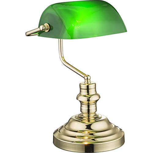 Nostalgie Antik Retro Tisch Lampe Banker Leuchte Schreibtischlampe Antique grün 2491K