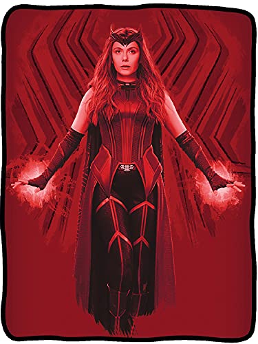 Marvel WandaVision Wanda Scarlet Witch Chaos magische Überwurfdecke,Plüsch-Überwurfdecke,gemütliche Sherpa-Decke,super weiche leichte Fleece-Decke,Heimdekoration,114.4x152.4 cm (Scarlet Witch)