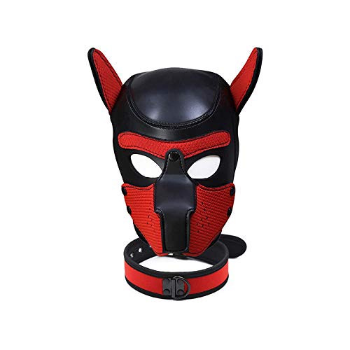 XWYWP Halloween Maske Mode Hund Kopfmaske Halloween Rollenspiel Welpe Cosplay Vollkopf mit Ohren Nachtclub Aufführungen Party GS