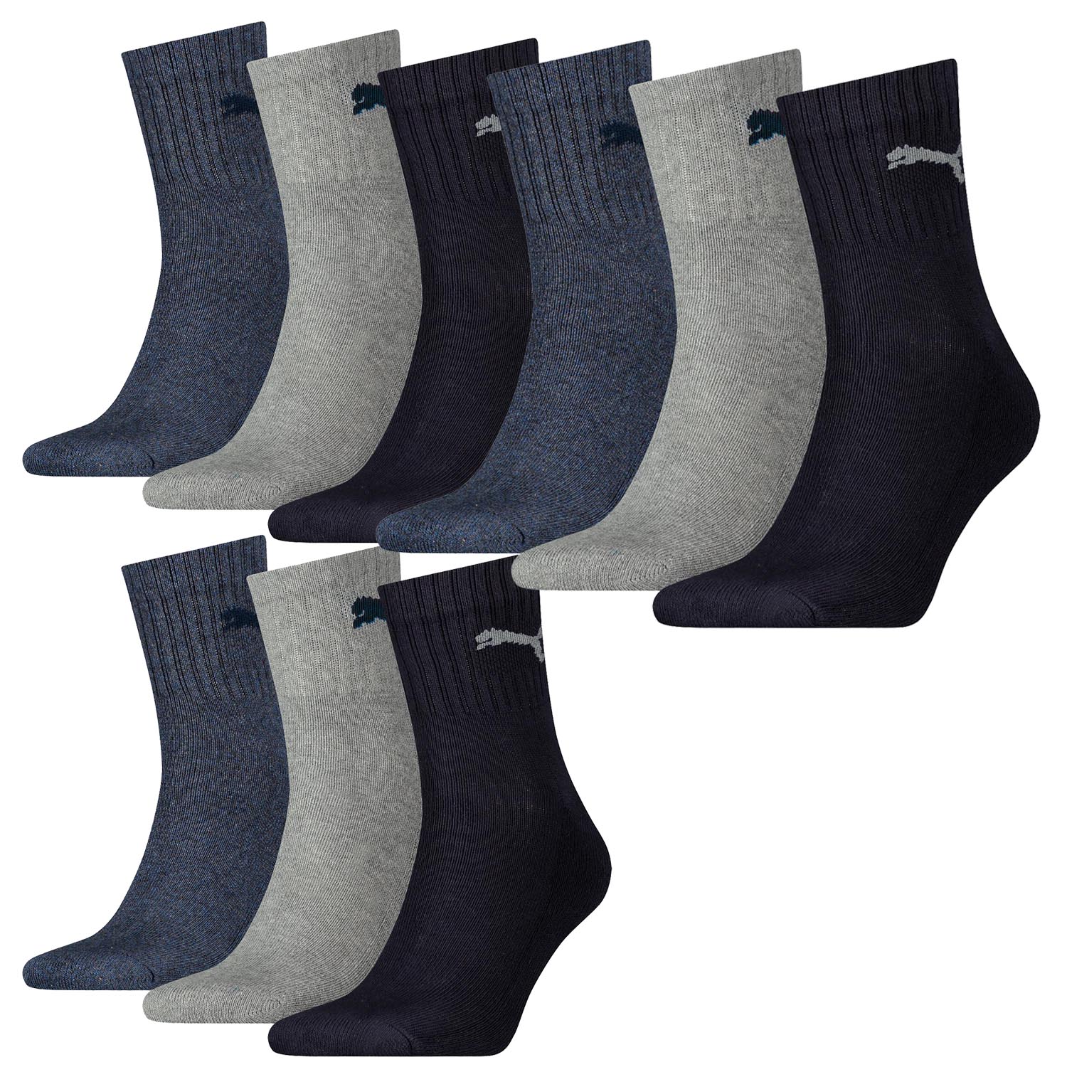 PUMA Herren SHORT CREW 3P UNISEX Socken, navy/Grey/Nightshadow blue, 43-46