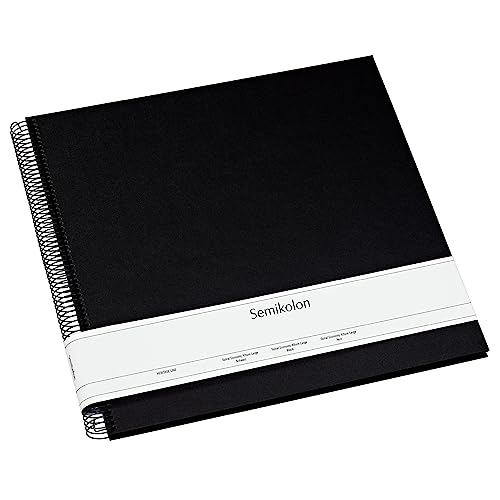Semikolon 352903 Spiral Album Economy Large – 34,5x33,2 cm – Fotoalbum, 50 Seiten schwarz, Fotobuch, black schwarz