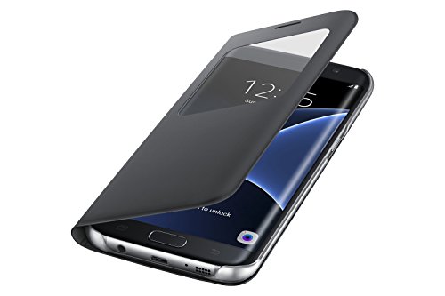 Samsung S View Cover Hülle für Galaxy S7 edge, schwarz