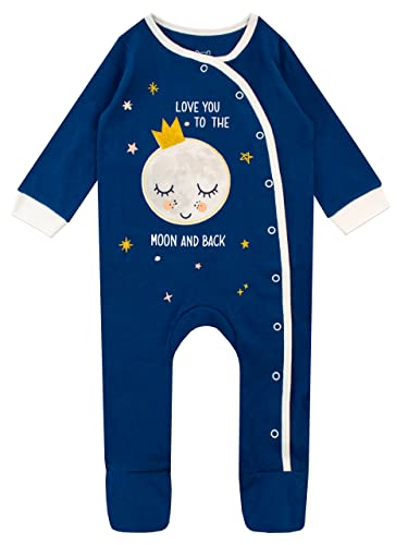 Harry Bear Baby Mädchen Schlafstrampler Mond Blau 56-68