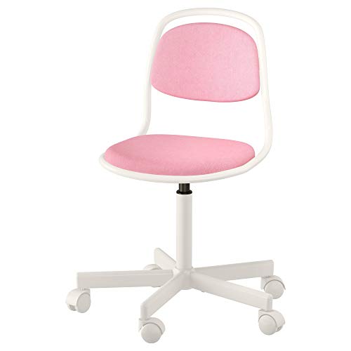 IKEA.. 903.208.27 Örfjäll Kinder-Schreibtischstuhl, weiß, vissle pink