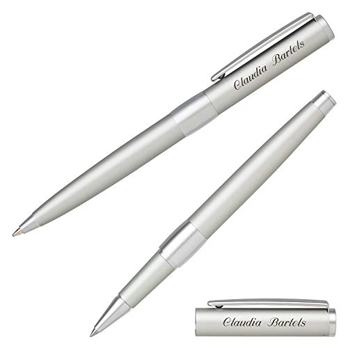 Senator Schreibset IMAGE CHROME silber 6238 Kugelschreiber Tintenroller mit Laser-Gravur und Geschenk-Etui