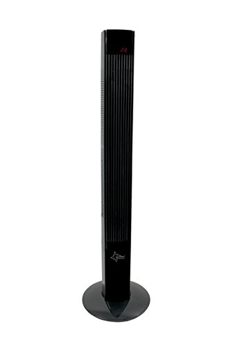 Suntec Wellness 11788 KLIMATRONIC Turmventilator CoolBreeze 12000 TV [117 cm hoch, 3 Geschwindigkeiten + 2 Windarten, oszillierend, Fernbedienung, 45 Watt] W, Schwarz, 31, 2 x 117 x 31, 2 cm