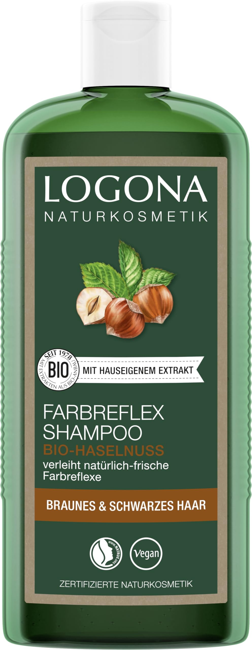 Logona Farbreflex Shampoo Braun-Schwarz Bio-Haselnuss (6 x 250 ml)