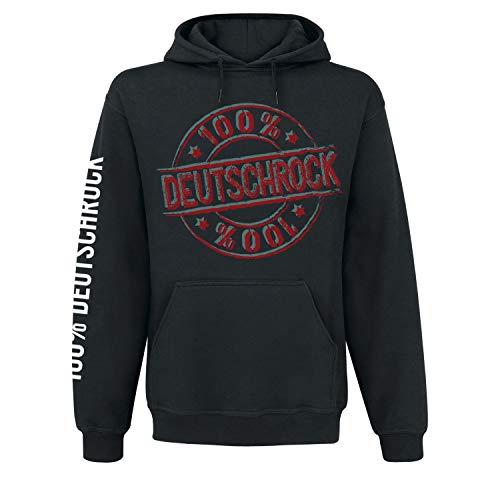 HDS 100% Deutschrock - Logo Kapuzenpullover schwarz, Größe: L