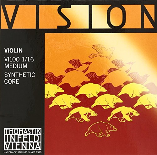 Thomastik 634190 Saiten für Violine Vision Synthetic Core, Satz 1/16 Mittel