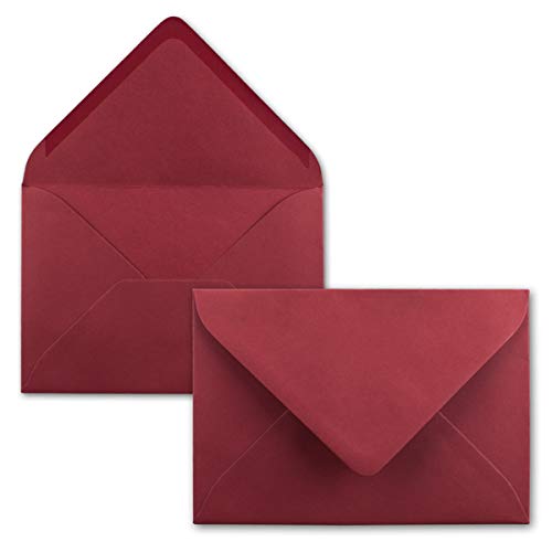 100 Mini Brief-Umschläge - Dunkel-Rot - 5,2 x 7,6 cm - Miniatur Kuverts mit Nassklebung für Blumen-Grüße, Grußkarten, Anhänger & Geld-Geschenke - FarbenFroh by GUSTAV NEUSER