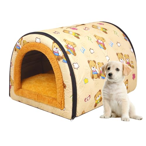 Geschlossenes Hundebett, warmes Haustiernest - Tragbare Haushöhle für Katzen und Hunde,Tierbetten mit abnehmbarem Innenkissen für Schlafzimmer, Balkon, Reisen, Camping, Wohnzimmer Biteatey