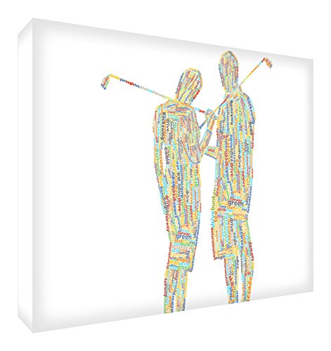 Feel Good Art Kunstdruck auf Leinwand, Motiv: Golfpaar, 90 x 60 x 4 cm, Größe XL, mehrfarbig