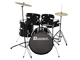 Dimavery DS-200 Schlagzeug-Set, schwarz | 5-teiliges Einsteigerset mit exzellenter Verarbeitung