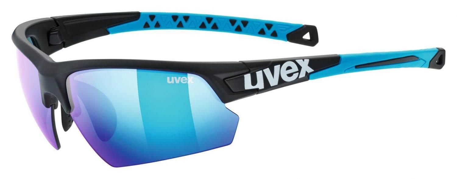 uvex Sportstyle 224 Sportbrille (2416 black mat/blue, mirror blue (S3))
