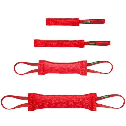 Viper K9 Hundespielzeug, strapazierfähig, französisches Leinen, für Hunde Shutzhund IPO K-9, 16in L x 2.5in W, rot