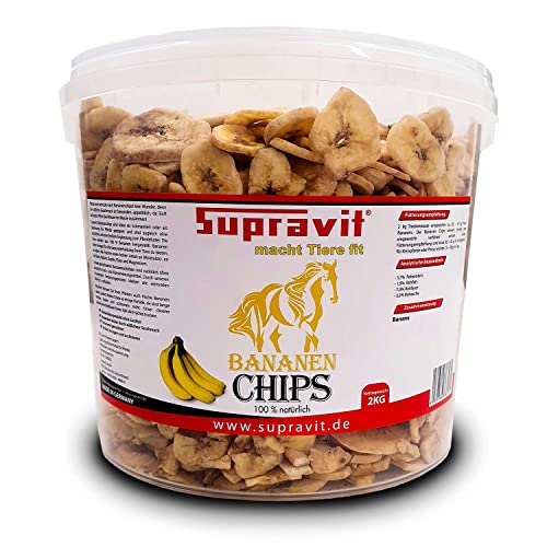 Supravit Bananenchips 2kg - Leckerlis für Pferde - die gesunde Belohnung - appetitanregend als Ergänzung im Pferdefutter