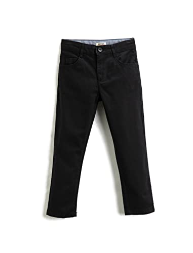 Koton Jungen Chino Trousers Pockets Slim Fit Cotton Casual Pants, Black (999), 9-10 Jahre EU
