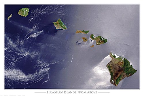 Islands - NASA - Hawaiian Islands - Poster Plakat Druck - Größe 91,5x61 cm