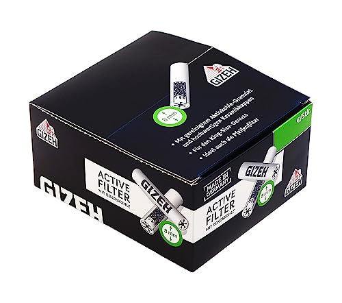 3 Boxen GIZEH Active Filter 8 mm Durchmesser, Aktivkohlefilter in der 200er-Box