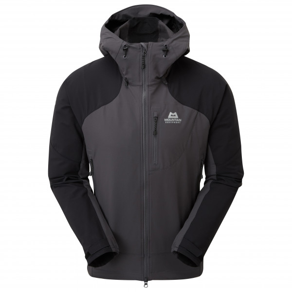 Mountain Equipment M Frontier Hooded Jacket Colorblock-Grau-Schwarz, Herren Softshelljacke, Größe M - Farbe Anvil Grey -