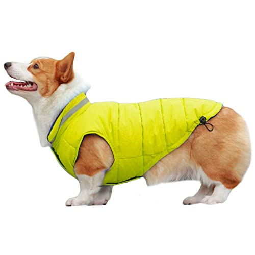 Hundemantel Wendejacke Wasserdicht Winddicht Reflektierende Weste Kleidung für Welpen Kleine Mittlere Große Hunde (5XL, Grün)
