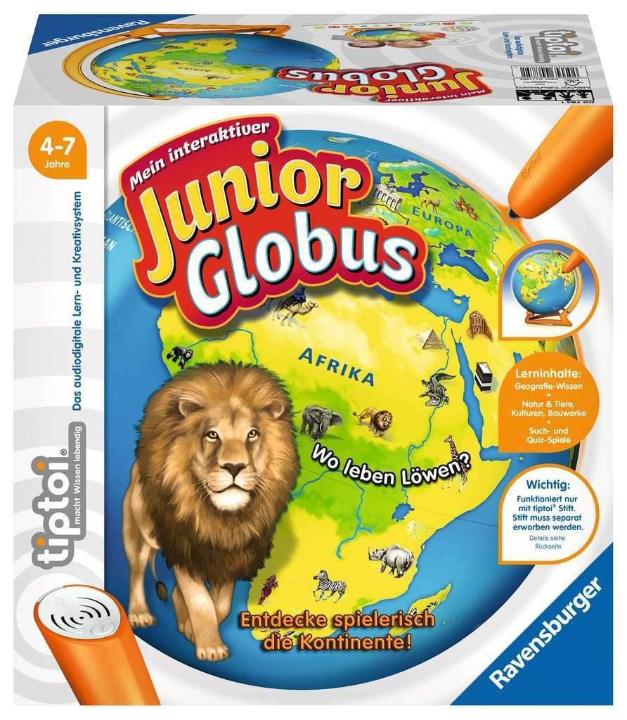 Ravensburger tiptoi 00785 - Mein interaktiver Junior Globus - Kinderspielzeug ab 4 Jahren