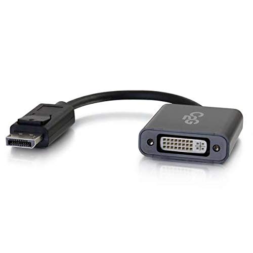 C2G DisplayPort-Stecker auf DVI-D-Dual-Link-Buchse 4K-Aktiv-Adapter Schwarz, DisplayPort-kompatibel mit Apple Cinema Displays, Microsoft, Dell, HP, Intel, ASUS, Alienware, Lenovo und mehr
