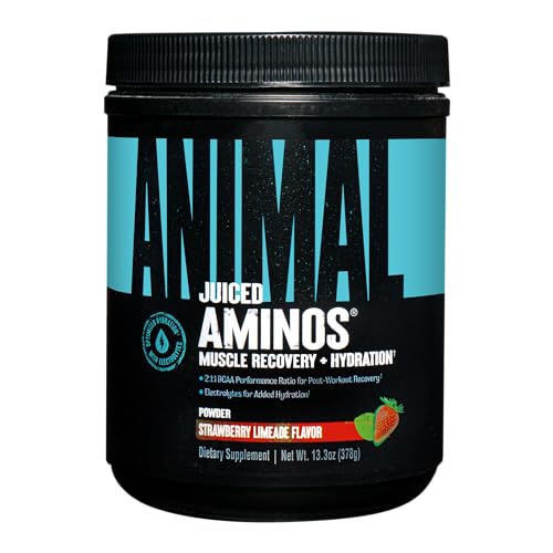 Universal Nutrition ANIMAL Juiced Aminos (Strawberry Limeade) - Post Workout Supplement mit 6g BCAA/EAA-Matrix & 4g Aminosäuremischung für verbesserte Leistung & Erholung der Muskeln, 30 Messlöffel