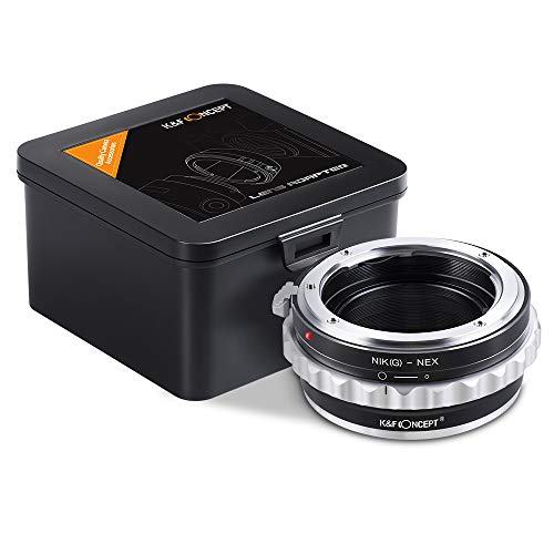 K&F Concept® Nikon G-NEX Objektiv Adapterring mit Blendenring Nikon G Adapter Objektivadapter für Nikon G/F/AI/D Objektiv auf Sony E-Mount / NEX Kamera