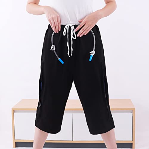 Incontinence Care Trousers, Urinary Drainage Bag Pants for Elderly, Care Underwear Catheter Cotton Shorts Post Surgery Pants with Hidden Double Pocket