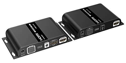 PremiumCord Optical HDMI Extender bis zu 40km, Auflösung Full HD 1080p, 150 Mbit/s, HDMI 1.3, Metallgehäuse, Schwarze Farbe