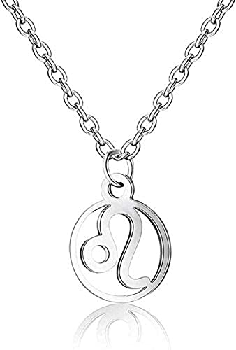 Halskette 12 Sternbild Halskette Statement Halskette Edelstahl Damenschmuck Sternzeichen Astrologie Löwe Babys Halsketten für Frauen Geschenke