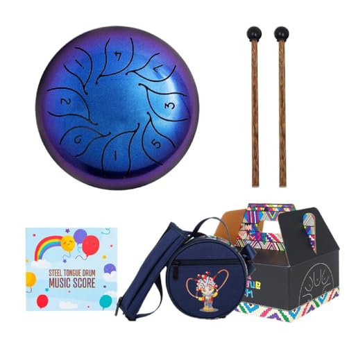 Steel Tongue Drum 5.5Inch 8 Notes Hand Pan Drum Percussion Instrument With Mallets Drumsticks Carrying Bag For Adult Steel Tongue Drum 8 Notes 5.5 Inch C Handpan Drums For Adults Beginners