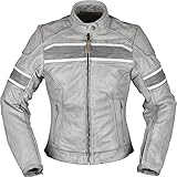 Modeka Iona Damen Motorrad Lederjacke (Light Grey,40)