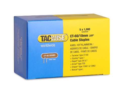 Tacwise 0354 CT-60/10mm Kabel Heftklammern, 5 x 1.000 Stück